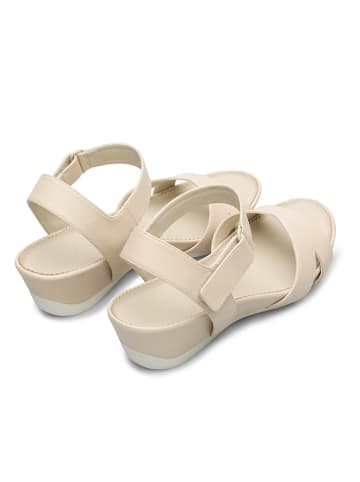 Camper Leren sleehaksandalen beige