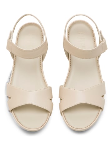 Camper Leren sleehaksandalen beige