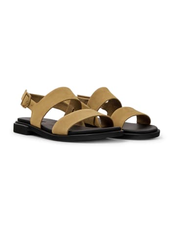 Camper Leder-Sandalen in Hellbraun/ Schwarz