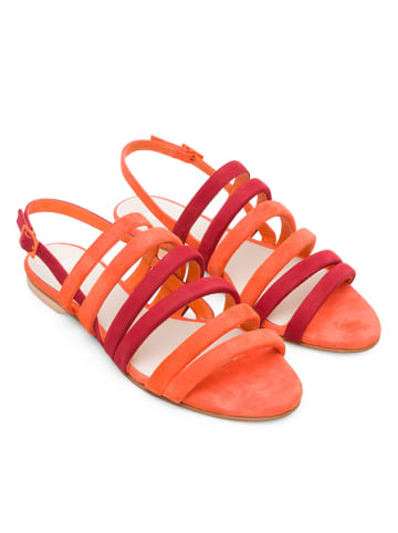 Camper Leder-Sandalen in Orange/ Rot
