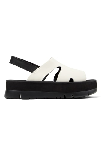 Camper Leren haksandalen wit
