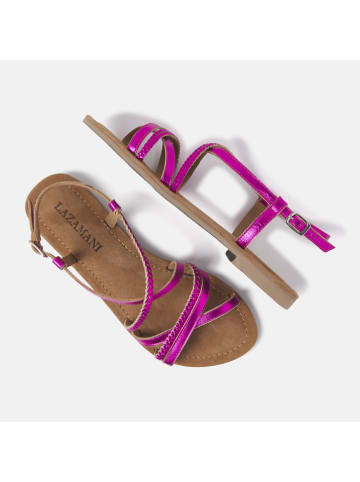 Lazamani Leder-Sandalen in Pink