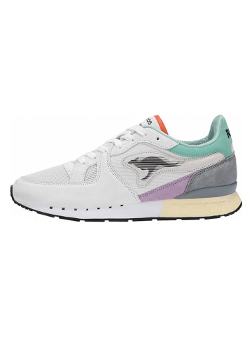 KangaROOS Originals Leder-Sneakers "Coil R1 Og Pop" in Grau/ Türkis