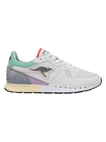 KangaROOS Originals Leder-Sneakers "Coil R1 Og Pop" in Grau/ Türkis