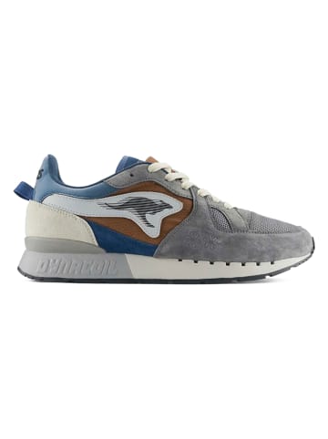 KangaROOS Originals Leder-Sneakers "Coil R1 Gorp" in Dunkelblau/ Creme/ Grau