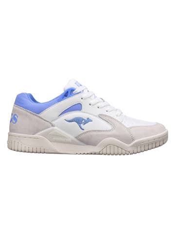 KangaROOS Originals Leder-Sneakers "3 Pointer 2.0" in Weiß/ Hellblau