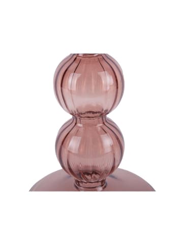 Present Time Kerzenständer "Swirl Bubbles" in Rosa - (H)25 cm