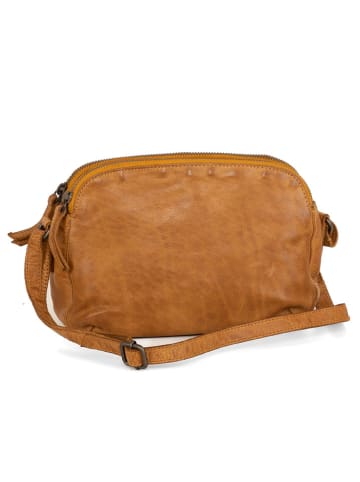 Just B Different Leren schoudertas "Esterzili" okergeel - (B)23 x (H)18 x (D)8 cm