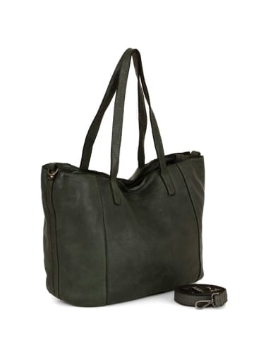 Just B Different Skórzana torebka "Lizzanello" w kolorze khaki - 29 x 24 x 15 cm