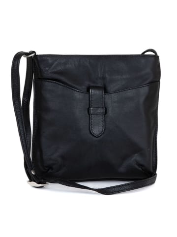 Just B Different Leder-Umhängetasche "Castiadas" in Schwarz - (B)18 x (H)20 x (T)5 cm
