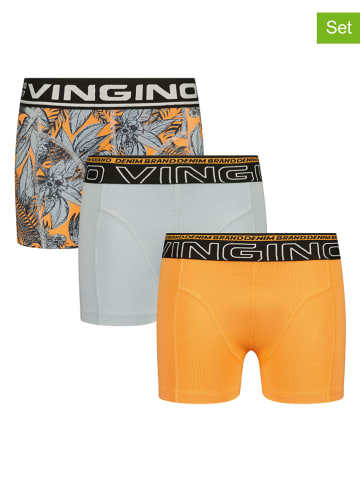 Vingino 3er-Set: Boxershorts in Orange/ Grau