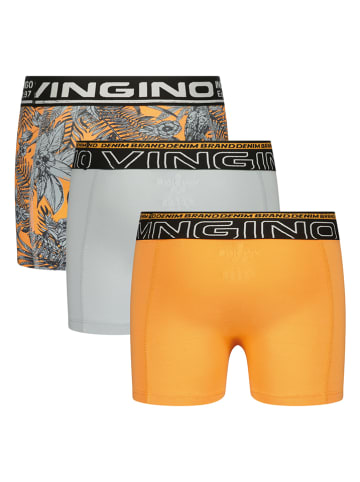 Vingino 3-delige set: boxershorts oranje/grijs