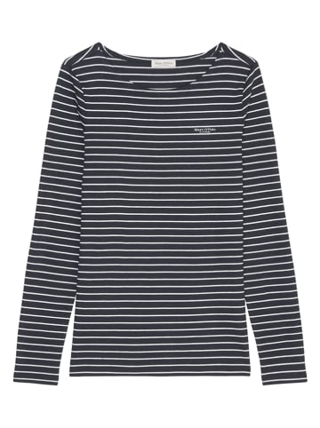 Marc O'Polo Longsleeve in Schwarz/ Weiß