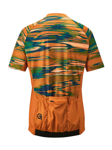Gonso Koszulka kolarska "Copedello" w kolorze pomarańczowo-zielonym