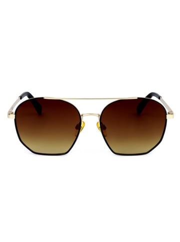 Benetton Damen-Sonnenbrille in Gold/ Braun