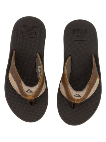 Reef Leren teenslippers Fanning bruin goedkoop kopen limango