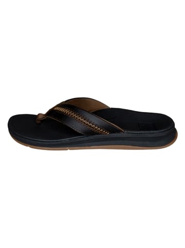 Reef Leder-Zehentrenner "Ortho Coast" in Schwarz/ Braun