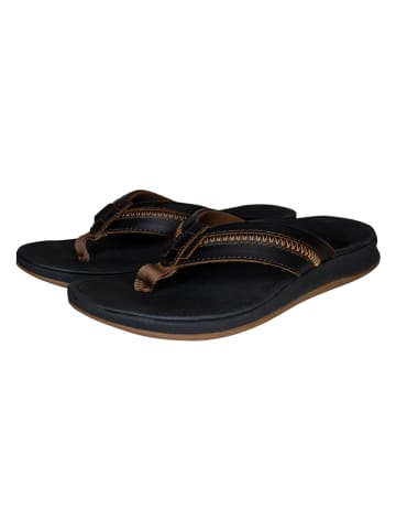 Reef Leder-Zehentrenner "Ortho Coast" in Schwarz/ Braun