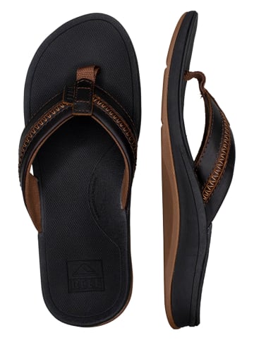 Reef Leren teenslippers "Ortho Coast" zwart/bruin