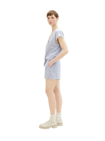 Tom Tailor Shorts in Blau/ Weiß