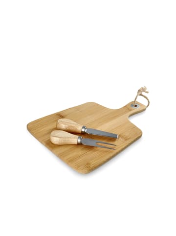 Homla 3tlg. Käse-Servier-Set "Bambou" in Natur - (L)26 x (B)19 cm