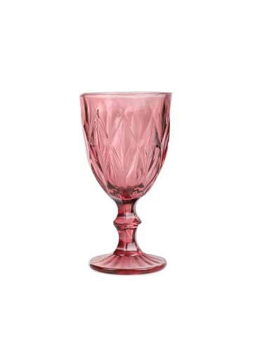 Homla 4-delige set: wijnglazen "Lunna" roze - 310 ml
