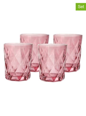 Homla 4-delige set: glazen "Lunna" roze - 290 ml