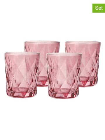 Homla 4er-Set: Gläser "Lunna" in Pink - 290 ml