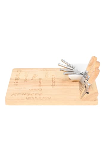 Homla 9tlg. Käse-Servier-Set "Rubby" in Natur/ Weiß/ Silber