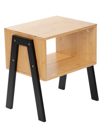 Homla Nachttisch "Slumber" in Natur/ Schwarz - (B)42 x (H)42 x (T)29 cm