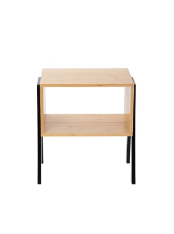 Homla Nachttisch "Slumber" in Natur/ Schwarz - (B)42 x (H)42 x (T)29 cm