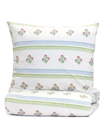 Homla Beddengoedset "Lirell" wit/rood/groen