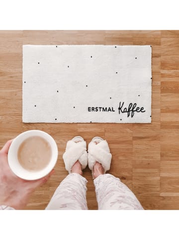 Eulenschnitt Fußmatte "Erstmal Kaffee" in Creme - (L)75 x (B)45 cm
