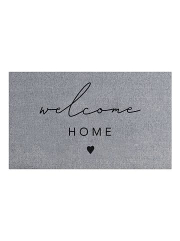 Eulenschnitt Fußmatte "Welcome home" in Grau - (L)75 x (B)45 cm