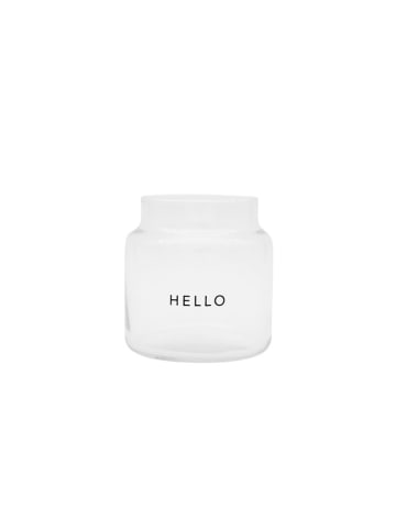 Eulenschnitt Vase "Hello" in Transparent/ Schwarz - (H)9,5 x Ø 10 cm