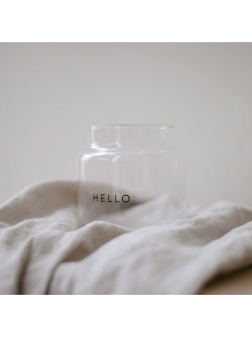 Eulenschnitt Vase "Hello" in Transparent/ Schwarz - (H)9,5 x Ø 10 cm