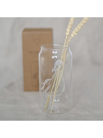 Eulenschnitt Trinkglas "Möwe" in Transparent/ Weiß - 500 ml