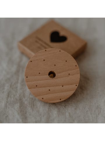 Eulenschnitt Deckel "Punkte" für hohes Trinkglas in Hellbraun