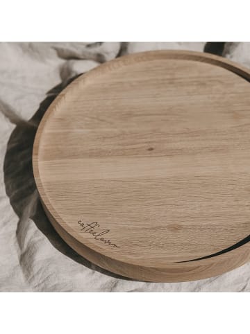 Eulenschnitt Drehteller "Coffeelover" in Hellbraun - Ø 28 cm