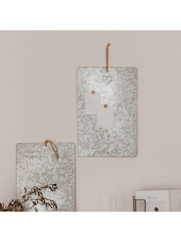 Eulenschnitt Magnetboard "Herz" in Grau - (B)40 x (H)60 cm