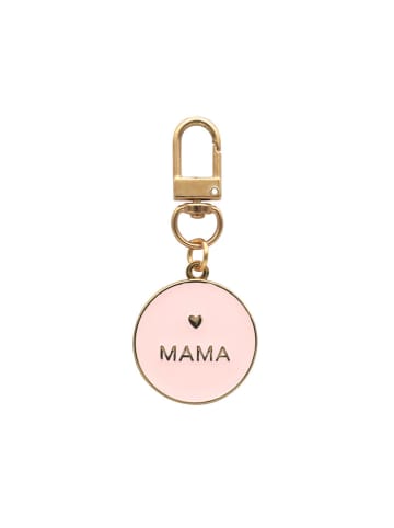 Eulenschnitt Schlüsselanhänger "Mama" in Gold/ Rosa - (L)6,8 cm