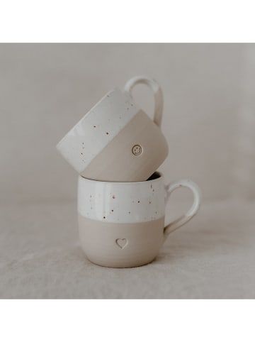 Eulenschnitt Cappuccinotasse "Herz" in Creme - 190 ml
