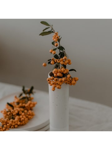 Eulenschnitt Vase "Herz" in Creme - (H)24 x Ø 5,5 cm