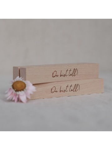 Eulenschnitt 2er-Set: Kartenständer "Du bist toll" in Hellbraun - (B)15 x (T)1,5 cm