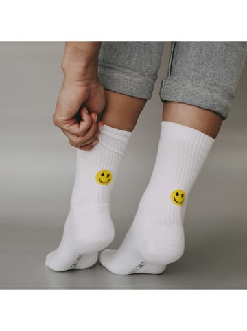 Eulenschnitt Skarpety "Smiley" w kolorze białym