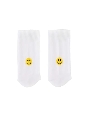 Eulenschnitt Sokken "Smiley" wit