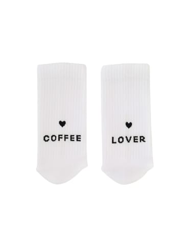 Eulenschnitt Socken "Coffee Lover" in Weiß