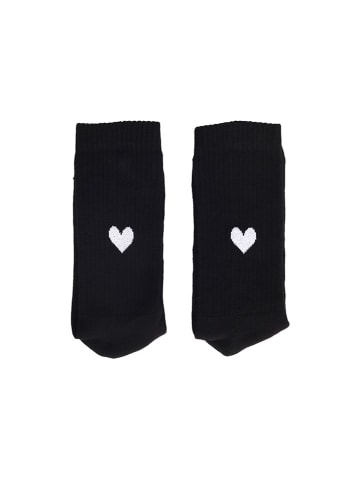 Eulenschnitt Socken "Herz" in Schwarz