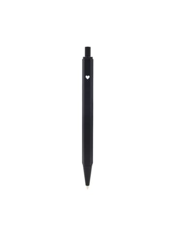 Eulenschnitt Kugelschreiber "Herz" in Schwarz - (H)12,7 cm