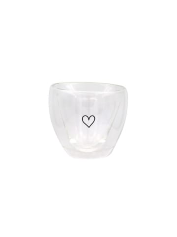 Eulenschnitt Glas "Herz" in Transparent/ Schwarz - 250 ml